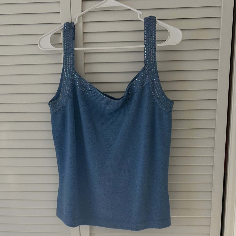 St. John light Blue Knit tank vintage Camisole